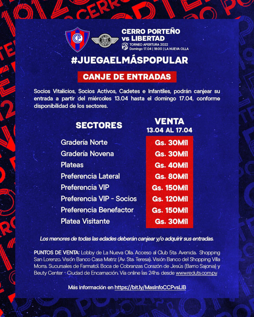 Cerro Porteño habilito la venta de entradas para el partido ante ...