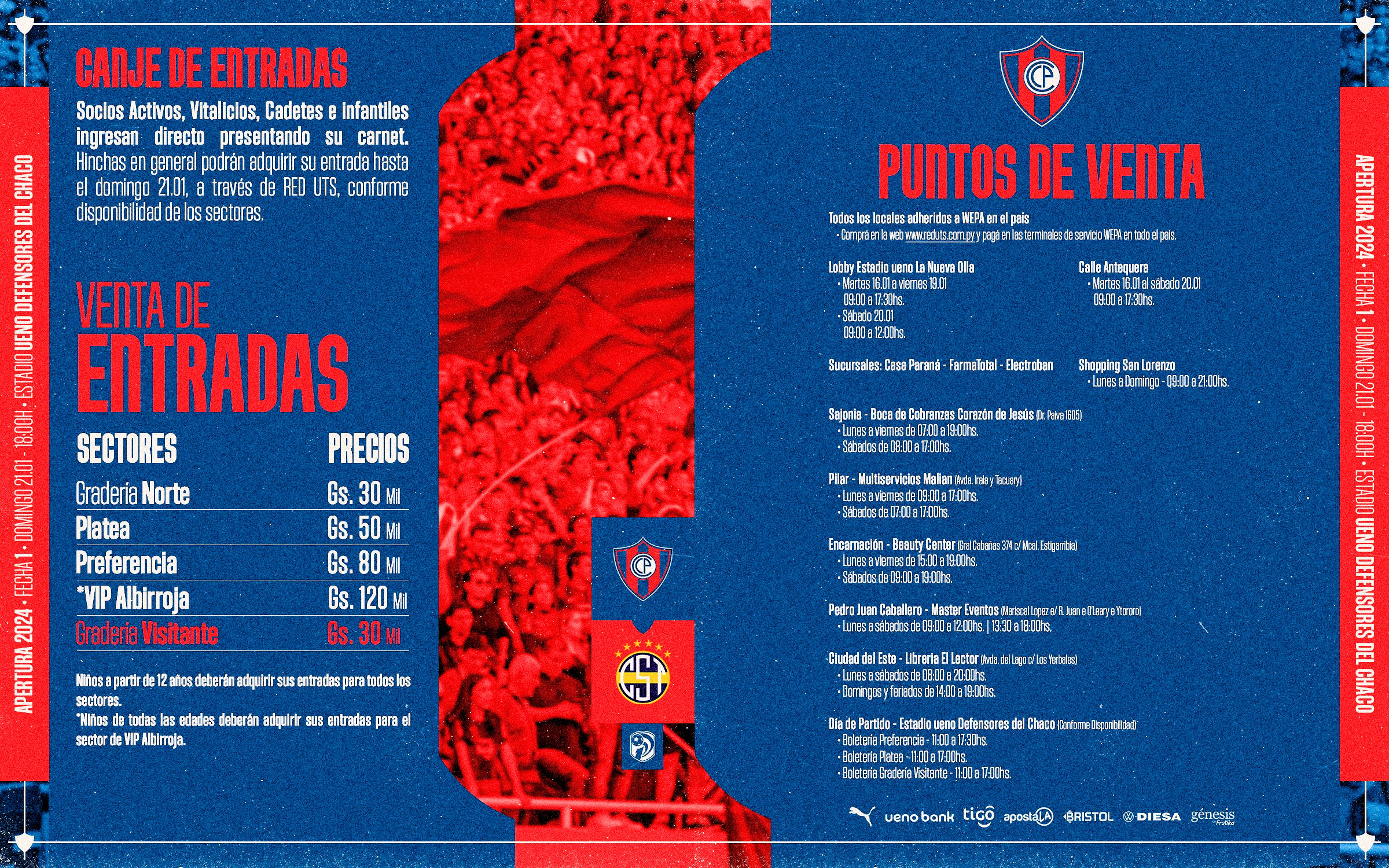 Cerro Porte o puso a la venta las entradas para el juego ante